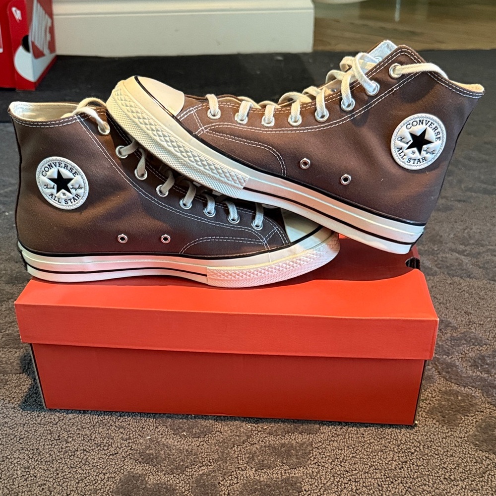 Converse Men's Chuck Taylor Sneakers - Dark Brown and White